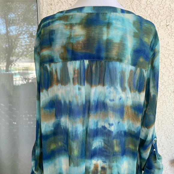 dressbarn Teal and Olive Blouse - Picture 4 of 5